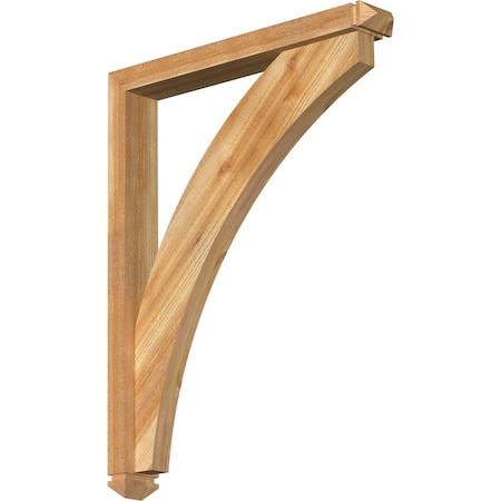 Thorton Arts And Crafts Rough Sawn Bracket W/ Offset Brace, Western Red Cedar, 4W X 28D X 36H